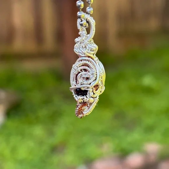 Sassy Silver & Copper Quartz & Garnet Necklace